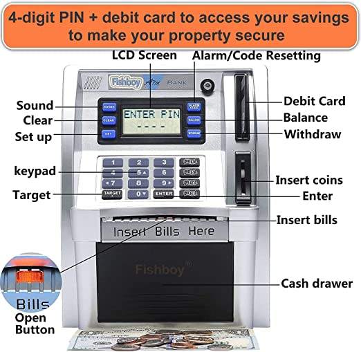 ABS Material ATM Piggy Bank for Kids