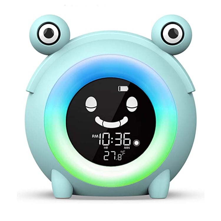 Hot Sale Frog-shaped Cartoon LCD Alarm Clock, Children's Sleep Desk Clock with USB Charging Night Light