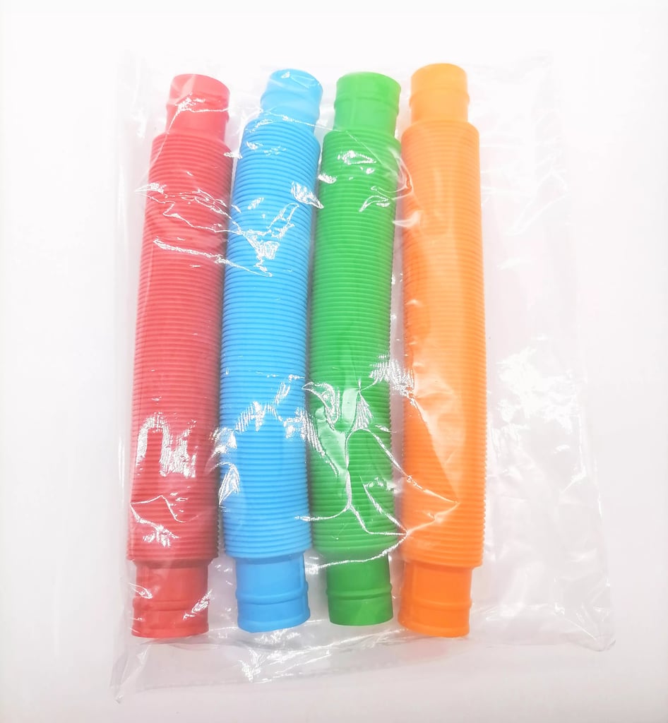 Colorful Circle Folding Plastic Pop Tube Coil Funny Toys