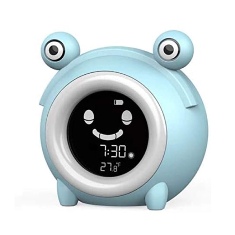 Hot Sale Frog-shaped Cartoon LCD Alarm Clock, Children's Sleep Desk Clock with USB Charging Night Light