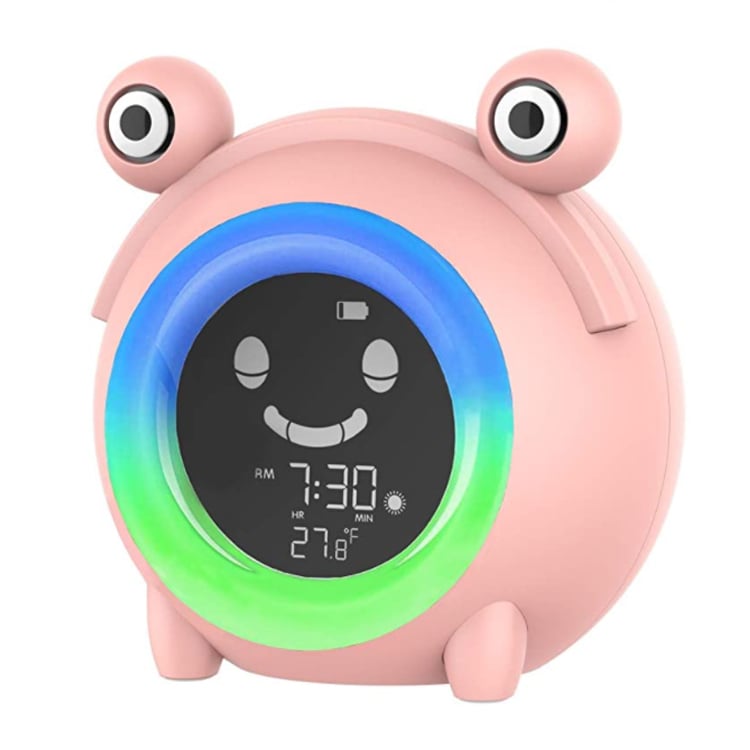 Hot Sale Frog-shaped Cartoon LCD Alarm Clock, Children's Sleep Desk Clock with USB Charging Night Light