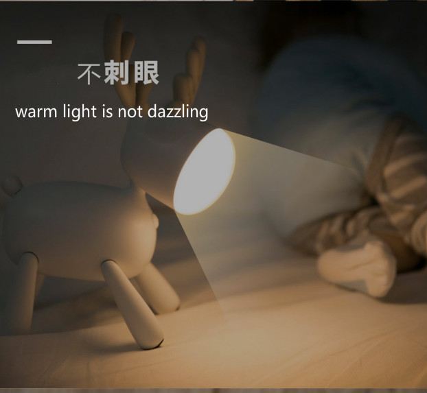 Kids Elk Dimmable USB Rechargeable Lamps