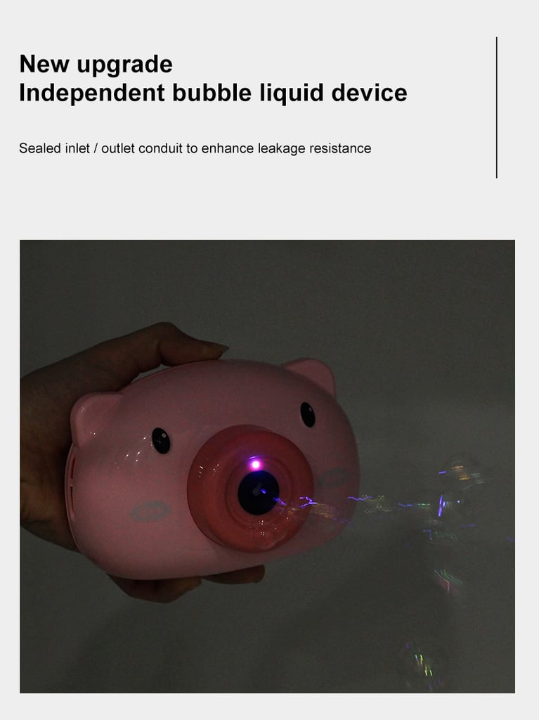Cute Cartoon Pig Plastic Camera Bubble Machine Children's Toys 