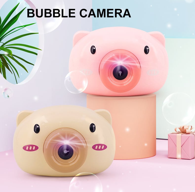 Cute Cartoon Pig Plastic Camera Bubble Machine Children's Toys 