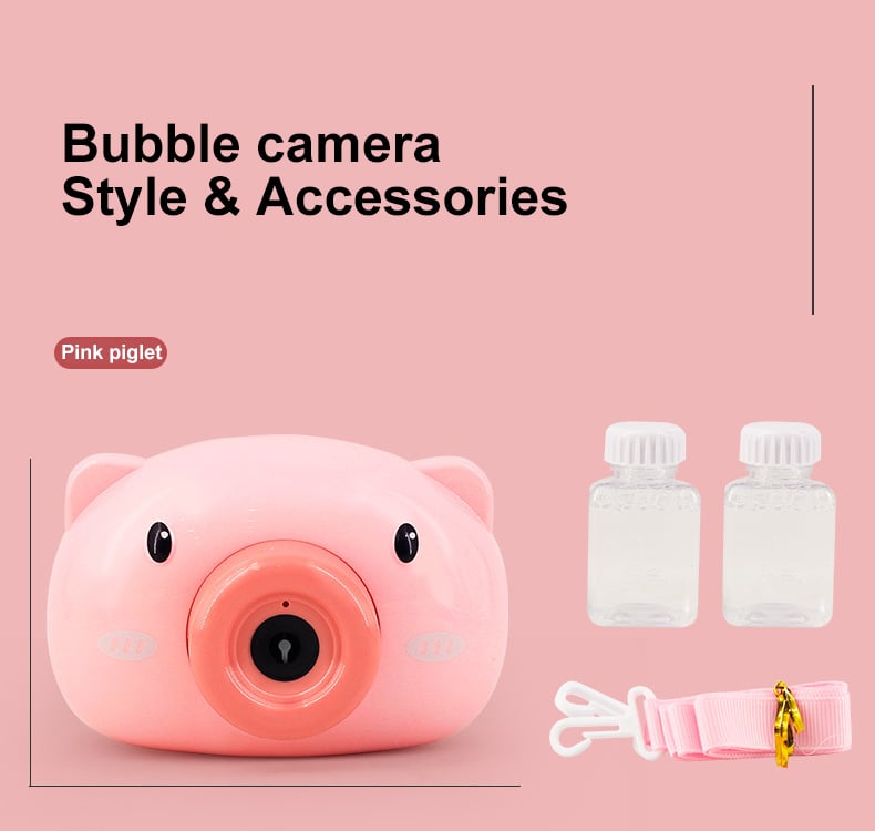 Cute Cartoon Pig Plastic Camera Bubble Machine Children's Toys 